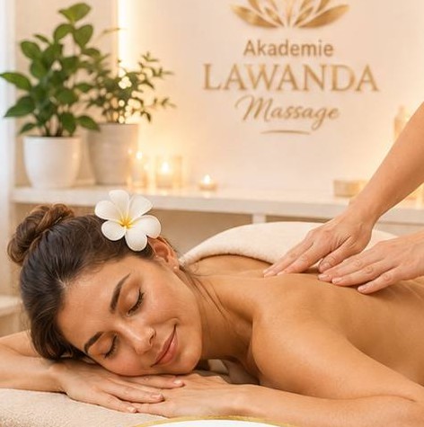 Back massage on a treatment table in warm light